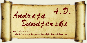 Andreja Dunđerski vizit kartica